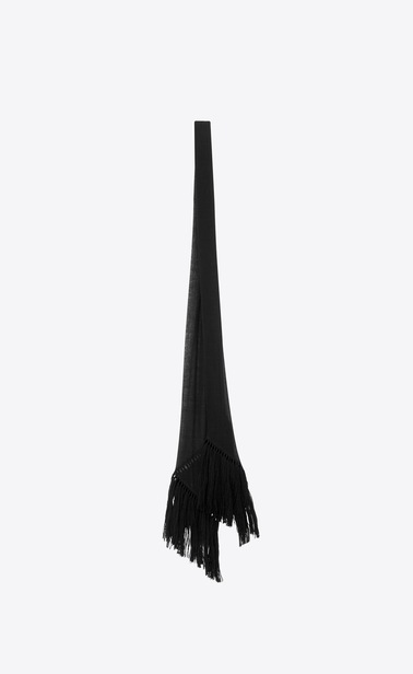 Neck tie in fringed crepe de chine